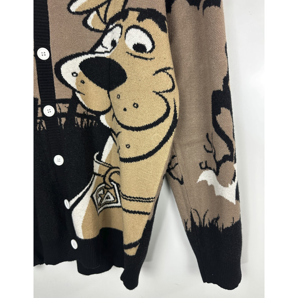 Scooby-Doo Haunted Mansion Classic Cardigan Brown Black Boxlunch Unisex Large - Picture 6 of 13